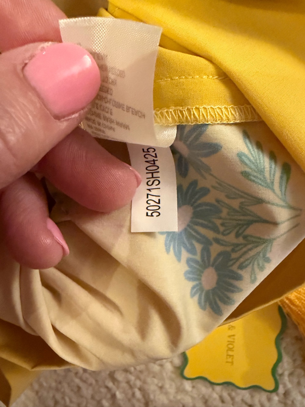 Chelsea & Violet Bright Yellow Floral Drawstring High-Waist Shorts - Picture 6 of 6